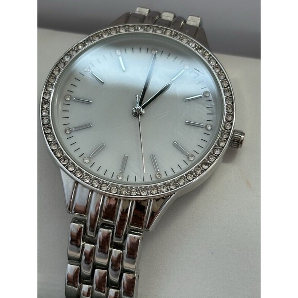 INC International Concepts I.N.C. Women's Watch 36mm Silver Crystal Pearl Face - Picture 3 of 6